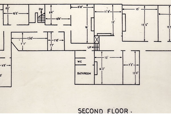 C1-013: Part of the architectural plan of the second floor of SIr Titus Salt's Hospital