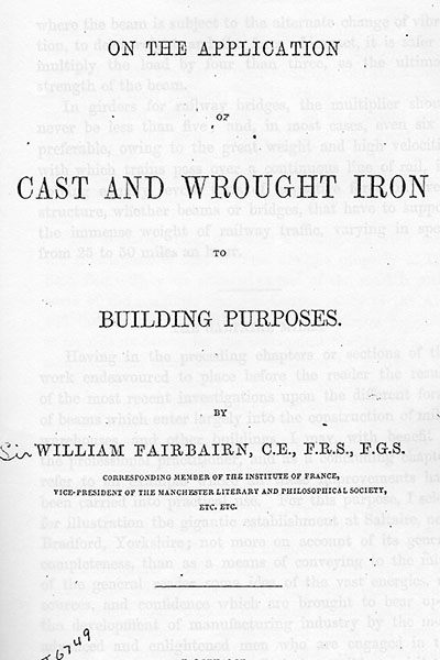 B1-459: On the application of cast and wrought iron to building purposes by William Fairbairn