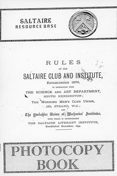 D1-001b: Rules of the Saltaire Club and Institute