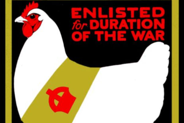 Part of World War One propaganda poster for National Egg Collection